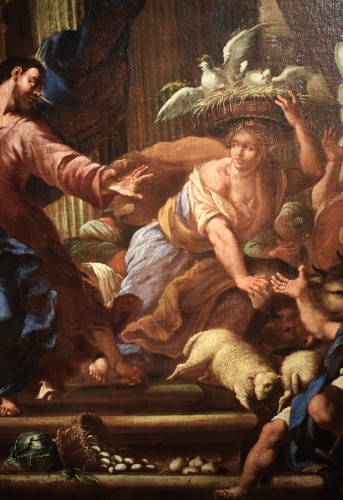 Antiquités - Jesus drives the merchants out of the temple - Italy 17th century
